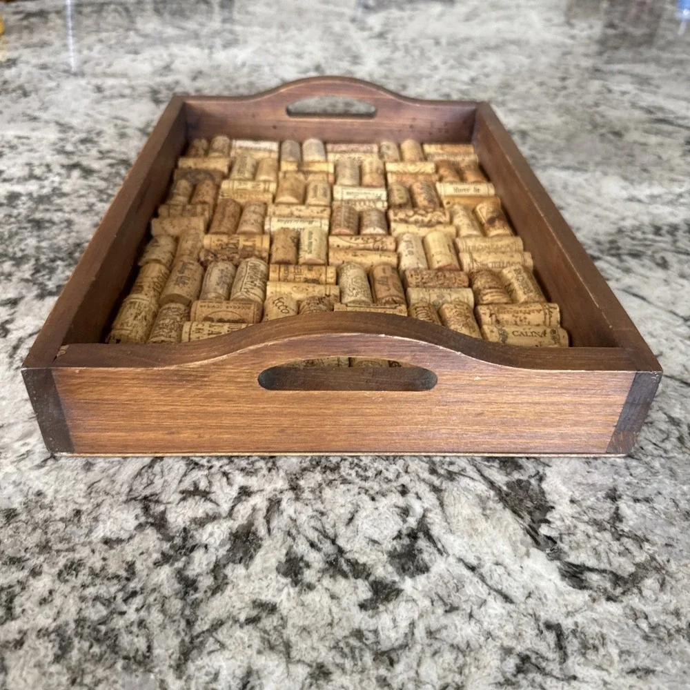 Wine Enthusiast Smooth Wood Serving Tray
